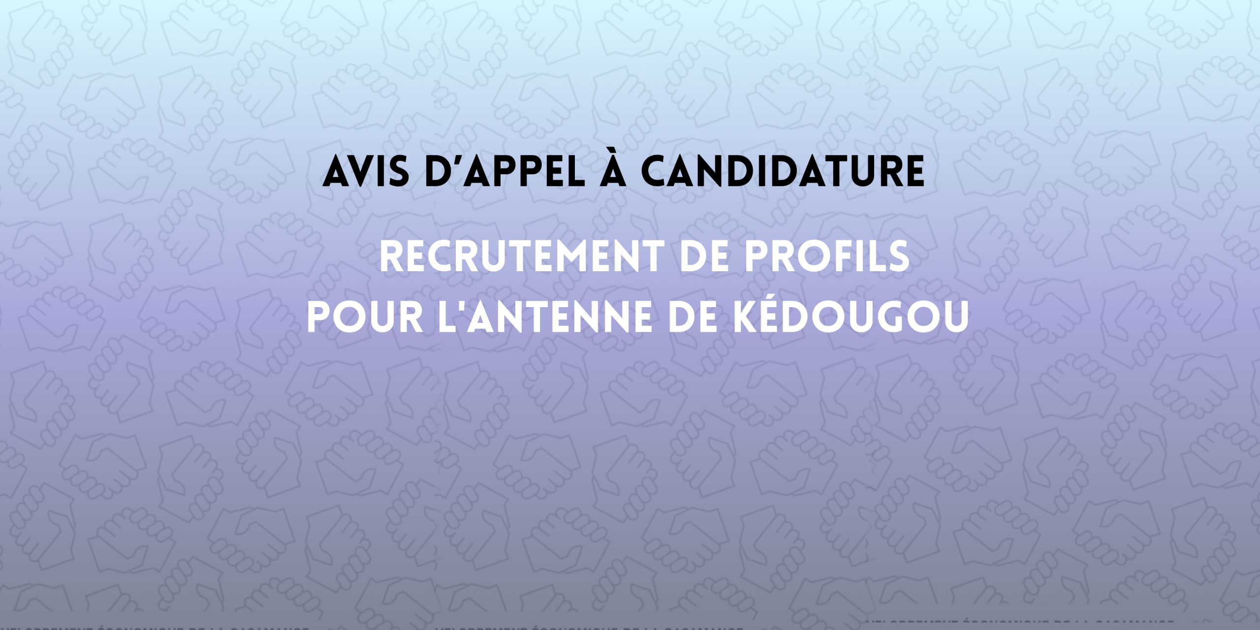 Avis d&rsquo;appel à candidature pour le recrutement de profils pour l&rsquo;antenne de Kédougou 